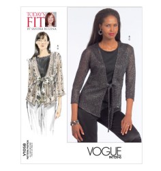 1058 Vogue BETZINA KNIT SHAPE CARDIGAN, TIES, TANK TOP PATTERN ABC-GHIJ uncut